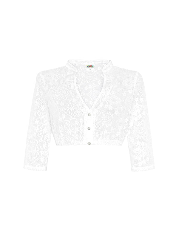 Berwin Lace Dirndl Blouse 3/4 Sleeve "Lena" white