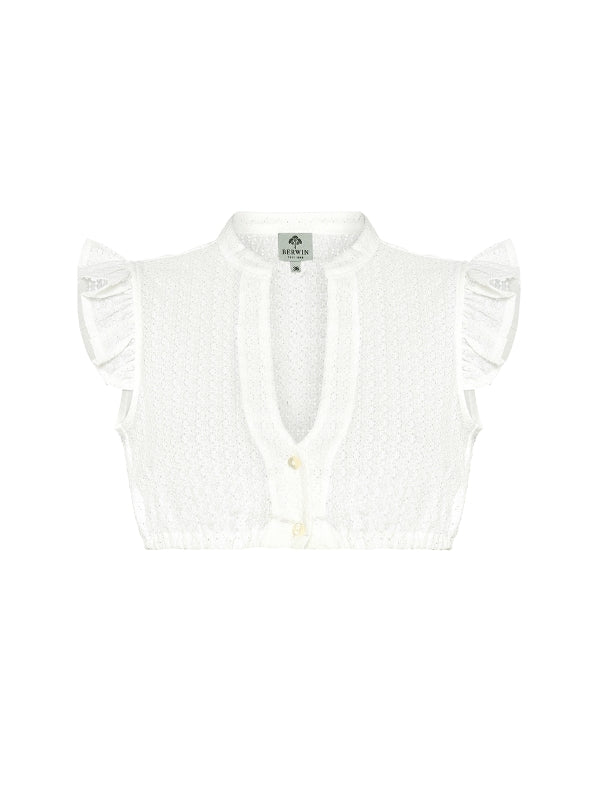 Berwin Sleeveless Dirndl Blouse "Julia"  Ecru