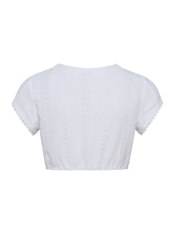 Berwin V-Neck Dirndl Blouse  "Jessica" white