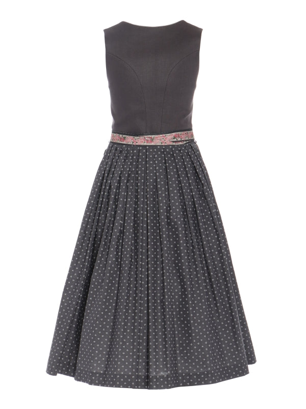 Berwin Midi Dirndl 2pcs. 65cm "Vivi" anthracite (size 38)