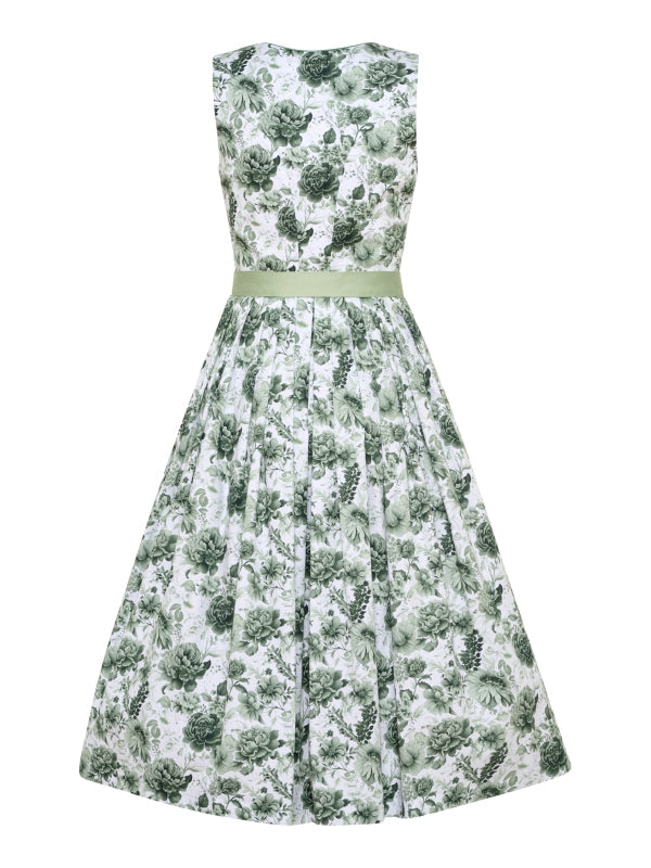 Berwin Long Dirndl 2pcs. 75cm "Blossom" green