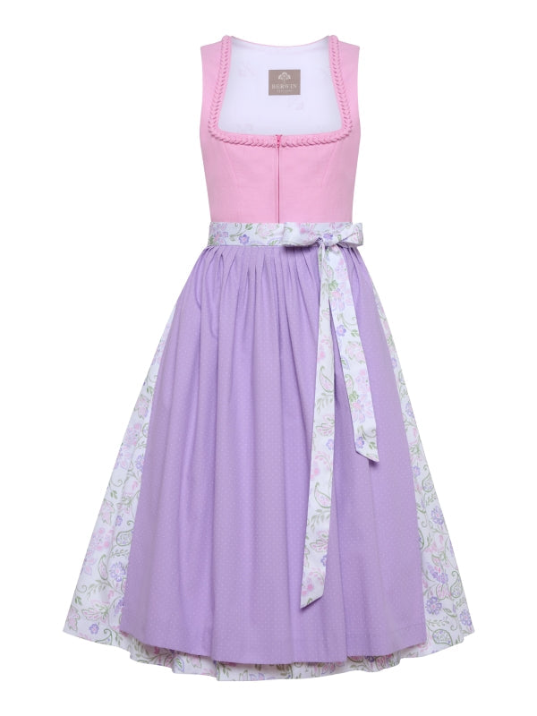 Berwin Long Dirndl 2pcs. 75cm "Pippi" pink/purple