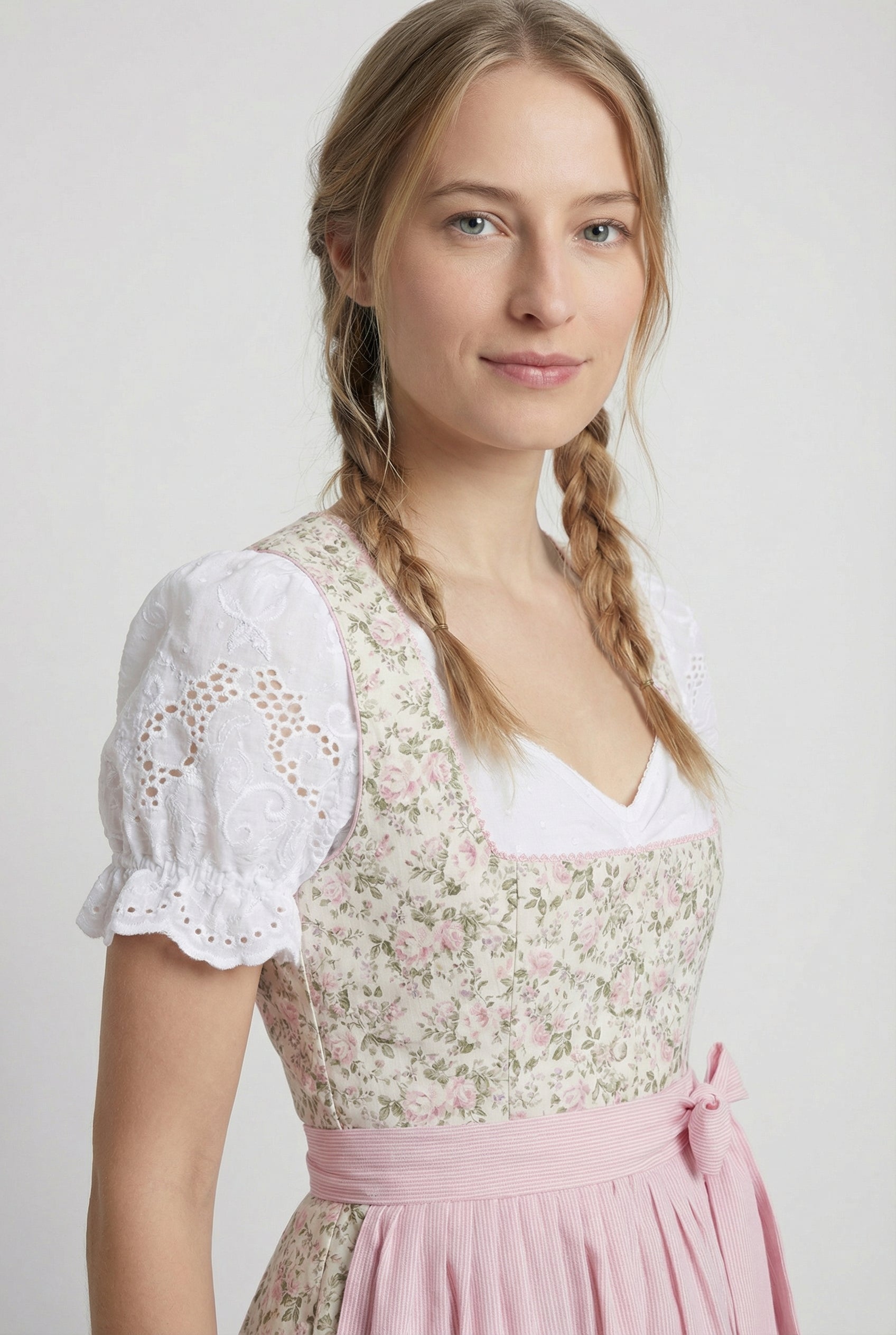 Berwin Long Dirndl 2pcs. 75cm "Elizabeth" pink