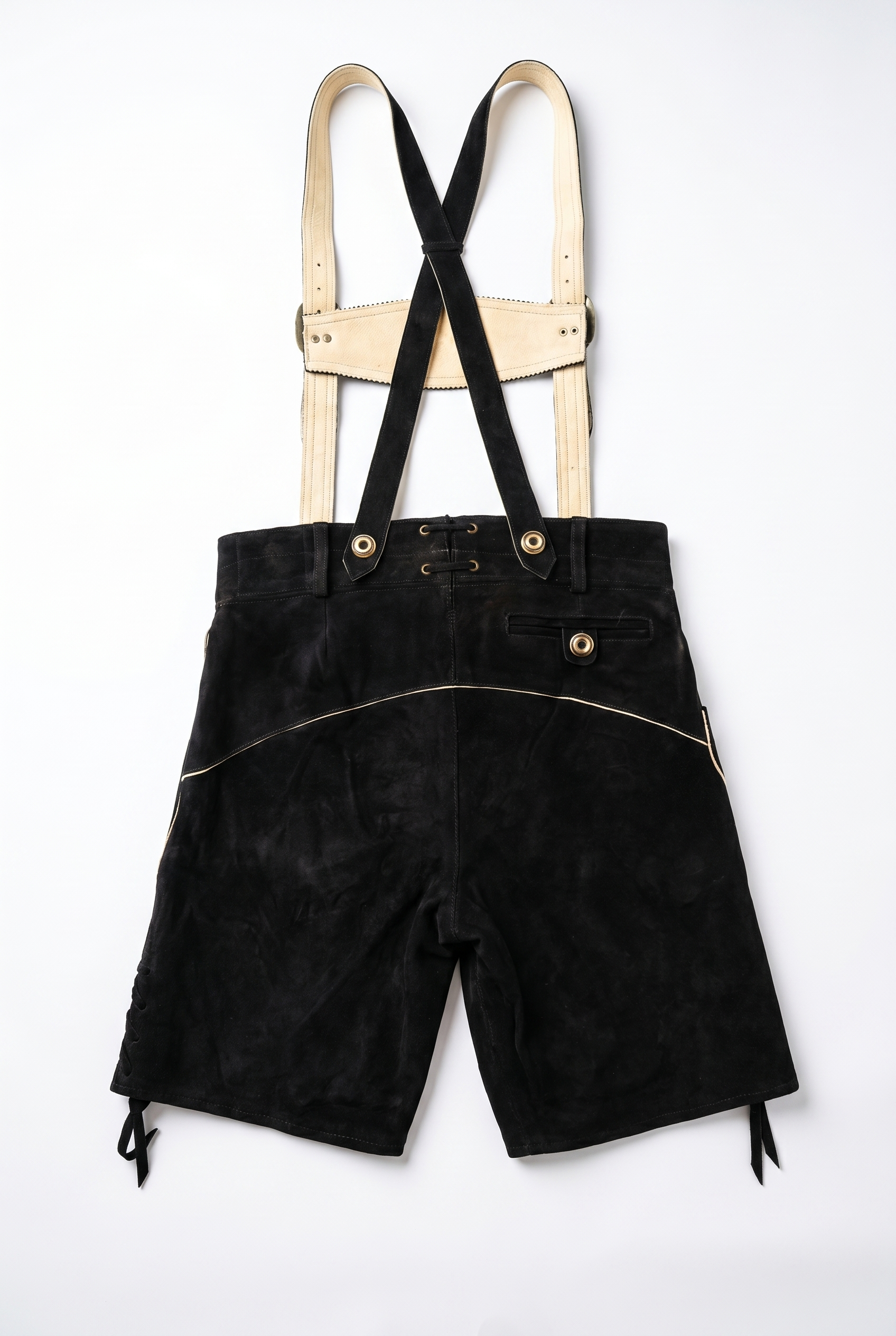 Men's Lederhosen "Vogtland" H-Straps Black